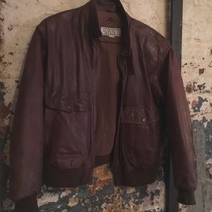 Avanti Vintage Dark Brown Leather Jacket- Medium